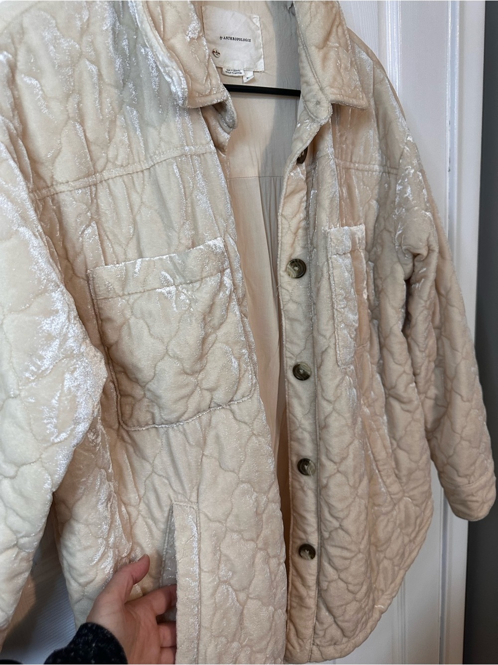 Anthropology Quilted Cream Jacket Coat - Unbranded - Picture 6 of 10
